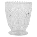 Clayre & Eef Teelichthalter Pokal Kelchform Fuß Kristall-Optik Perlenrand Ø 9x10 cm (6GL5208)