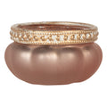 Clayre & Eef Teelichthalter Kürbisform Rosa Frosted Goldener Perlen-Metallrand Ø 6x4 cm (6GL5212)
