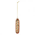 Weihnachtsanhänger Baguette Brot Glas Goldbraun Glanz 4x3x15 cm von Clayre & Eef (6GL5233)