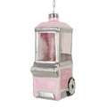 Weihnachtsanhänger Zuckerwatte Wagen Cotton Candy Glas Rosa Silber 6x5x11 cm von Clayre & Eef (6GL5243)