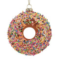 Weihnachtsanhänger Donut Glas Braun Bunt Streusel Ø 10x4 cm von Clayre & Eef (6GL5254)