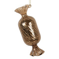 Weihnachtsanhänger Bonbon gewickelt Bauernsilber Glas Champagnergold Ø 5x13 cm von Clayre & Eef (6GL5280)