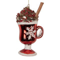 Weihnachtsanhänger Glühwein Becher Heiße Schokolade Glas Rot Weiß 7x6x12 cm von Clayre & Eef (6GL5289)