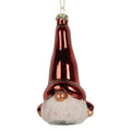 Weihnachtsanhänger Wichtel Tomte Glas Rot Weiß Glitzer 6x5x13 cm von Clayre & Eef (6GL5293)