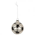 Weihnachtsanhänger Fußball Christbaumkugel Glas Weiß Schwarz Ø 6 cm von Clayre & Eef (6GL5299)