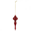 Clayre & Eef XXL Christbaumanhänger „Finial Grand“ aus Glas in Rot glänzend, Ø 9x28 cm (6GL5315)
