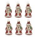 Weihnachtsanhänger Weihnachtsmann 6er Set Glas Rot Bauernsilber Ø 3x3,5 cm von Clayre & Eef (6GL5322)