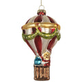 Weihnachtsanhänger Heißluftballon mit Girlande Glas Bunt Rot Weiß Ø 8x14 cm von Clayre & Eef (6GL5323)