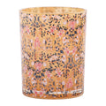 Clayre & Eef Teelichthalter Windlichtglas Millefleurs Bluetenmeer Champagnergold Zylinder Ø 10x13 cm (6GL5370)