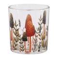 Clayre & Eef Teelichthalter Waldpilze Zweige Herbst Flora Botanik Aquarell Transparent Ø 7x8 cm (6GL5372)