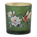 Clayre & Eef Teelichthalter Kolibri Weiße Magnolie Craquelé Moosgrün Gold Ø 7x8 cm (6GL5393)