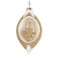 Clayre & Eef Christbaumanhänger „Formzapfen“ aus Glas in Goldfarbig reliefiert, 7x6x12 cm (6GL5407)