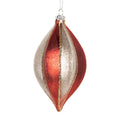 Clayre & Eef Christbaumanhänger „Tropfen“ aus Glas in Silber-Rot, Ø 7x13 cm (6GL5412)