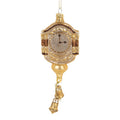 Weihnachtsanhänger Wanduhr mit Glockenpendel Bauernsilber Glas Champagnergold 6x4x15 cm von Clayre & Eef (6GL5415)