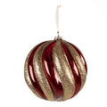Clayre & Eef XXL Christbaumkugel aus Glas in Festtagsrot-Gold glänzend, Ø 20x20 cm (6GL5437)