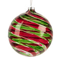 Clayre & Eef XL Christbaumkugel aus Glas in Festtagsrot-grün glänzend, Ø 12x12 cm (6GL5438)