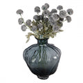 Skandinavische Glas-Bauchvase Organische Rillen Rauchblau Ø 26x31 cm von Clayre & Eef (6GL5502)