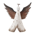 Holz- & Metall-Dekorationsfigur Engel Shabby Chic Weiß-Braun 14x4x15 cm von Clayre & Eef (6H2416M)