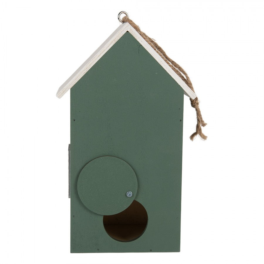Vogelhaus Nistkasten Holz Grün Blumen Welcome-Schild 15x10x22 cm von Clayre & Eef (6H2439)