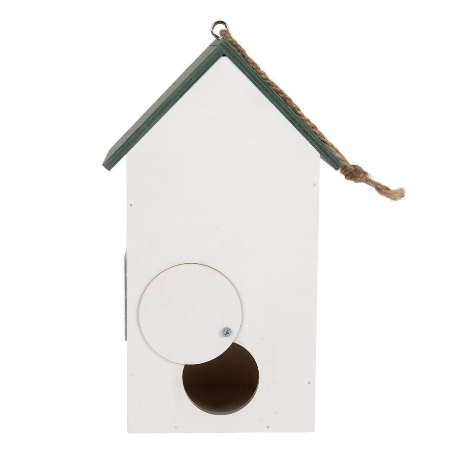 Vogelhaus Nistkasten Holz Weiß Blumen Welcome-Schild 15x10x22 cm von Clayre & Eef (6H2440)