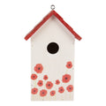 Vogelhaus Nistkasten Holz Klatschmohn Weiß Rot 15x10x22 cm von Clayre & Eef (6H2446)