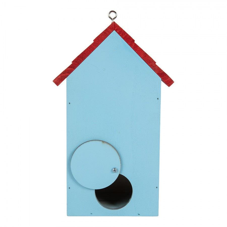 Vogelhaus Nistkasten Holz Rote Rosen Blau Rot 15x10x22 cm von Clayre & Eef (6H2447)