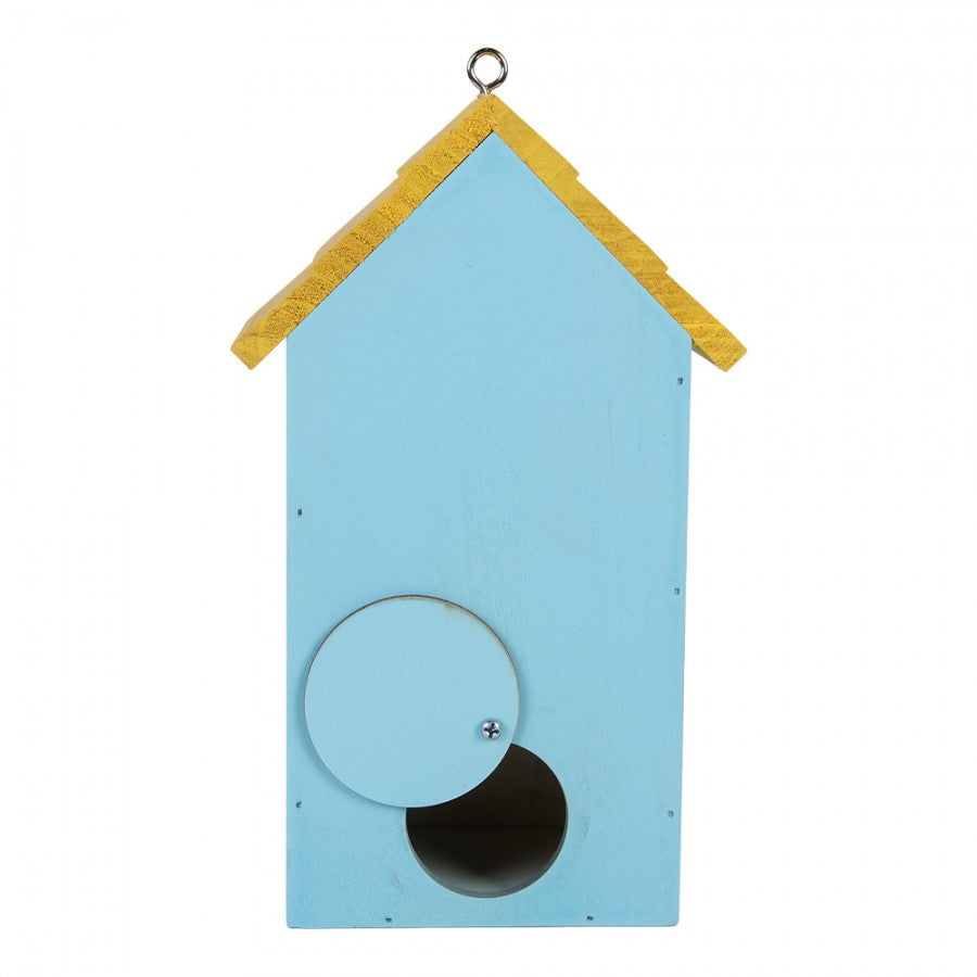 Vogelhaus Nistkasten Holz Sonnenblumen Blau Gelb 15x10x22 cm von Clayre & Eef (6H2448)