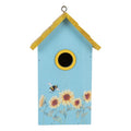 Vogelhaus Nistkasten Holz Sonnenblumen Blau Gelb 15x10x22 cm von Clayre & Eef (6H2448)