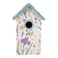Vogelhaus Nistkasten Holz Lavendel Wildblumen Weiß Türkis 15x10x22 cm von Clayre & Eef (6H2451)
