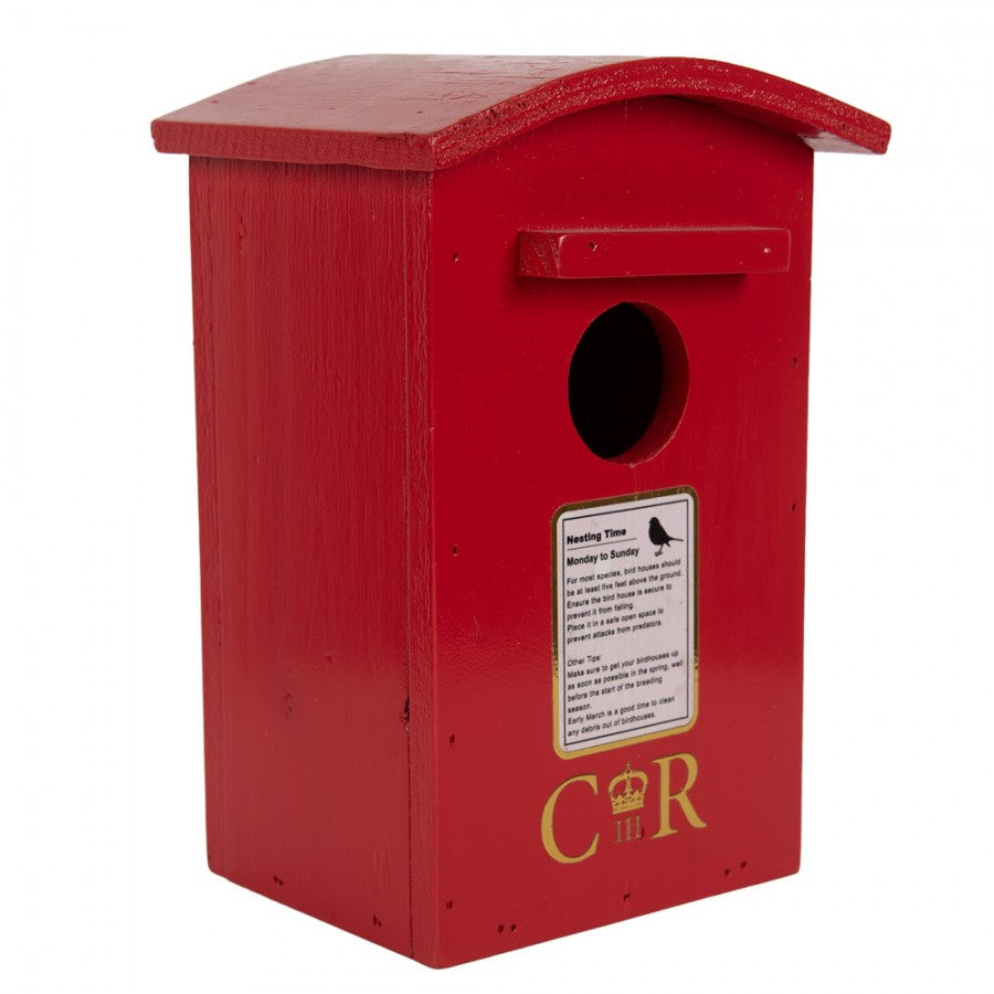 Vogelhaus Nistkasten Holz Britischer Briefkasten Royal Mail Rot 14x12x21 cm von Clayre & Eef (6H2457)