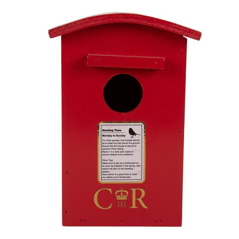 Vogelhaus Nistkasten Holz Britischer Briefkasten Royal Mail Rot 14x12x21 cm von Clayre & Eef (6H2457)