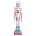 Pastell-Weihnachtsfigur Nussknacker Candyland Rosa-Blau Holz 8x7x25 cm von Clayre & Eef (6H2473)