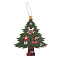 Deko-Weihnachtsbaum aus Holz mit Miniatur-Figuren Grün Bunt 32x2x39 cm von Clayre & Eef (6H2484)