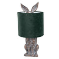 Hasen-Tischlampe mit Samtschirm Dunkelgrün & Braun Polyresin Ø 20x43 cm von Clayre & Eef (6LMC0099VGR)