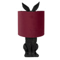 Hasen-Tischlampe mit Samtschirm Bordeauxrot & Schwarz Polyresin Ø 20x43 cm von Clayre & Eef (6LMC0099ZVBU)