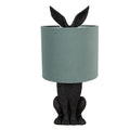 Hasen-Tischlampe mit Samtschirm Salbeigrün & Schwarz Polyresin Ø 20x43 cm von Clayre & Eef (6LMC0099ZVLGR)