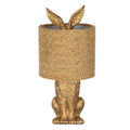 Hasen-Tischlampe mit Bouclé-Schirm Senfgelb & Gold Polyresin Ø 20x43 cm von Clayre & Eef (6LMC0111GOY)