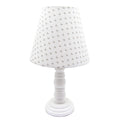 Landhaus-Tischlampe mit Herzchen Stoffschirm & Holzfuß Weiß 17x17x33 cm von Clayre & Eef (6LMC0118)