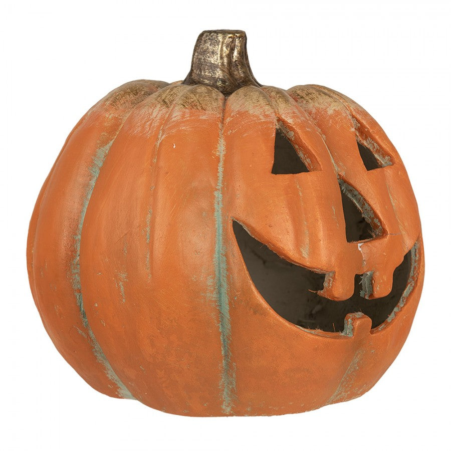 Halloween XXL Deko-Kürbis Windlicht Orange Magnesia 36x33x32 cm von Clayre & Eef (6MG0104)