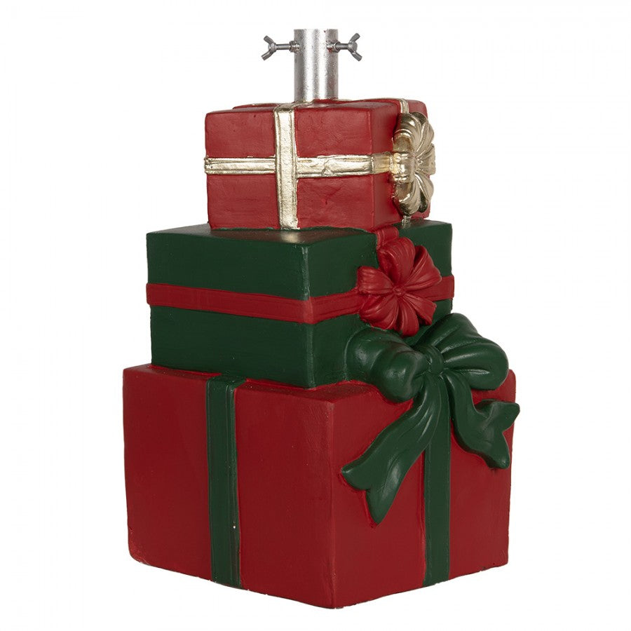 Weihnachtsbaumständer Geschenk mit Schleife Rot Grün 28x26x48 cm von Clayre & Eef (6MG0117)