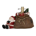 Weihnachtsbaumständer Weihnachtsmann am Geschenkesack Braun Rot 46x31x30 cm von Clayre & Eef (6MG0119)
