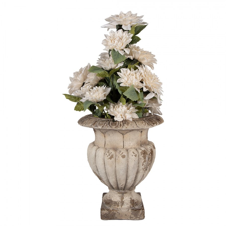 Clayre & Eef Blumentopf Ø 30x35 cm Beige – Runder Keramik Übertopf (6MG0133)