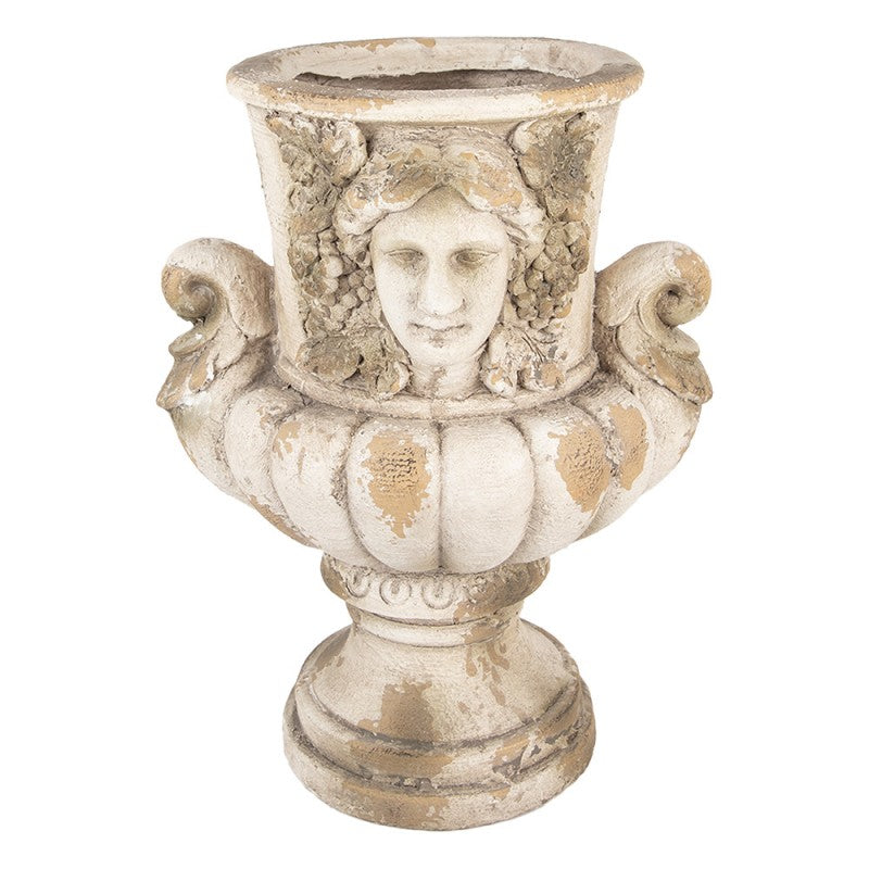Clayre & Eef Pflanzkübel Monumental Götter 36x38x50 cm Beige – 7 kg Keramik (6MG0136)