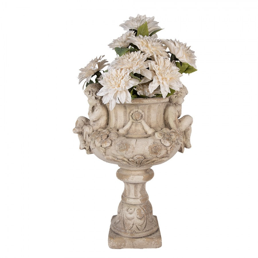 Clayre & Eef Pflanzkübel Monumental Engel Putten 40x32x55 cm Beige – 4,7 kg Keramik Vase (6MG0137)