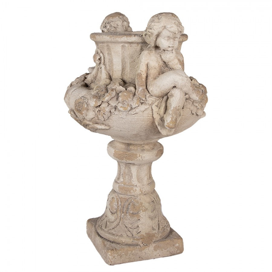 Clayre & Eef Pflanzkübel Monumental Engel Putten 40x32x55 cm Beige – 4,7 kg Keramik Vase (6MG0137)