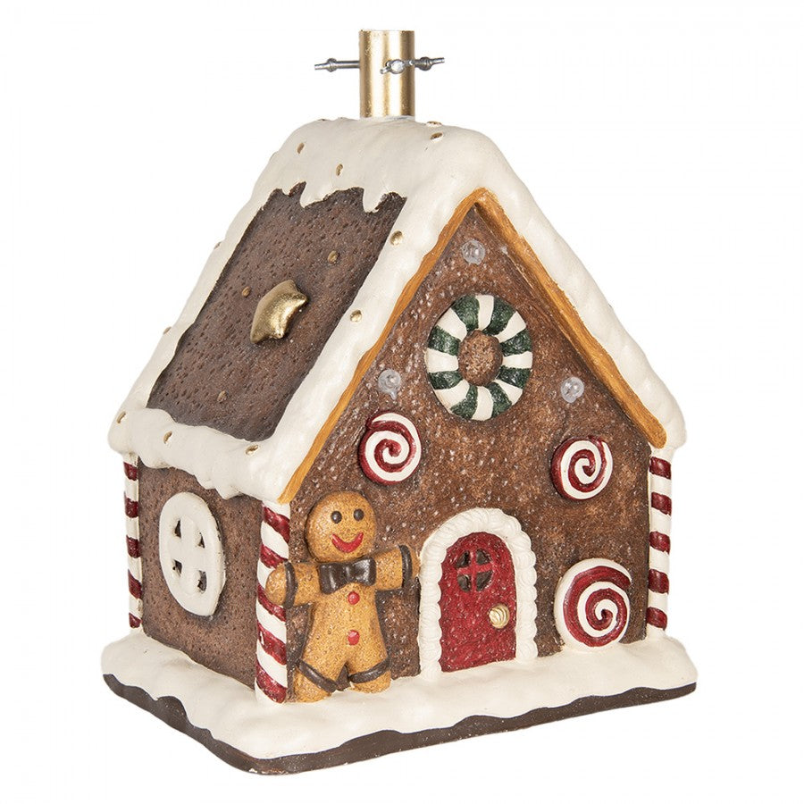 Weihnachtsbaumständer Lebkuchenhaus mit Lebkuchenmann Braun Bunt 37x26x47 cm von Clayre & Eef (6MG0143)