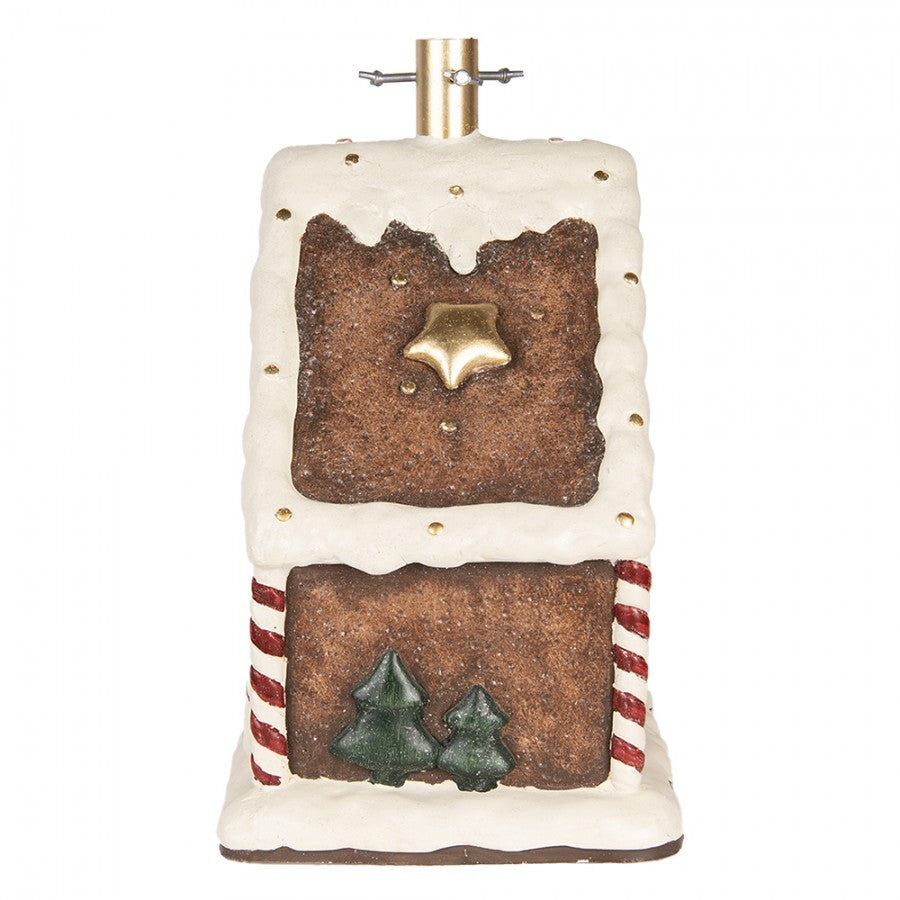 Weihnachtsbaumständer Lebkuchenhaus mit Lebkuchenmann Braun Bunt 37x26x47 cm von Clayre & Eef (6MG0143)