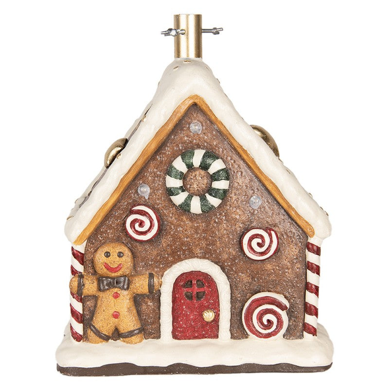 Weihnachtsbaumständer Lebkuchenhaus mit Lebkuchenmann Braun Bunt 37x26x47 cm von Clayre & Eef (6MG0143)