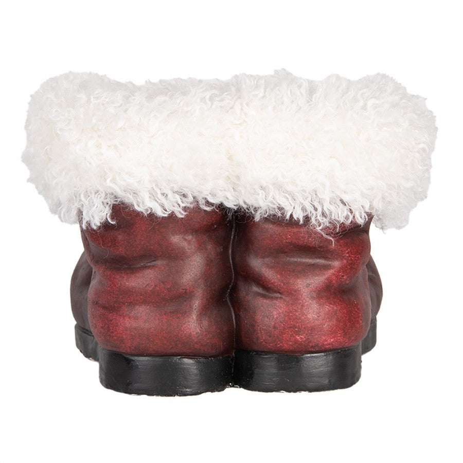 Clayre & Eef Blumentopf Weihnachtsmann Stiefel 26x26x20 cm Rot Weiß – Keramik (6MG0144)