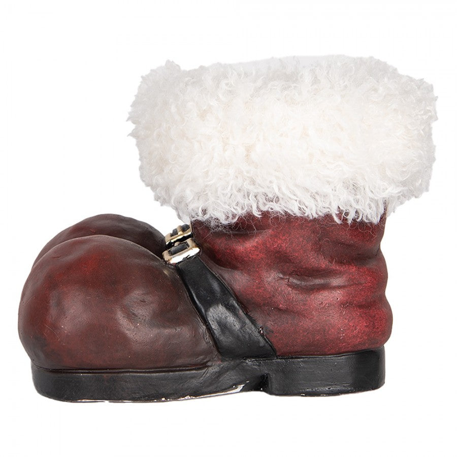 Clayre & Eef Blumentopf Weihnachtsmann Stiefel 26x26x20 cm Rot Weiß – Keramik (6MG0144)